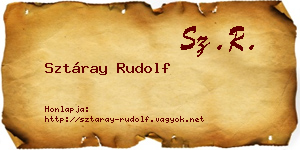 Sztáray Rudolf névjegykártya